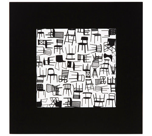 Decoración - 202.460.82 - Cuadro marco negro grueso imagen de sillas