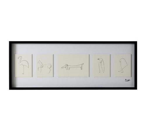 Decoración - 901.510.42 - Cuadro figuras marco negro rectangular