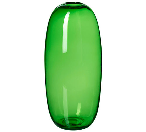 Decoración - 902.329.77 - Florero verde de vidrio ovalado grande